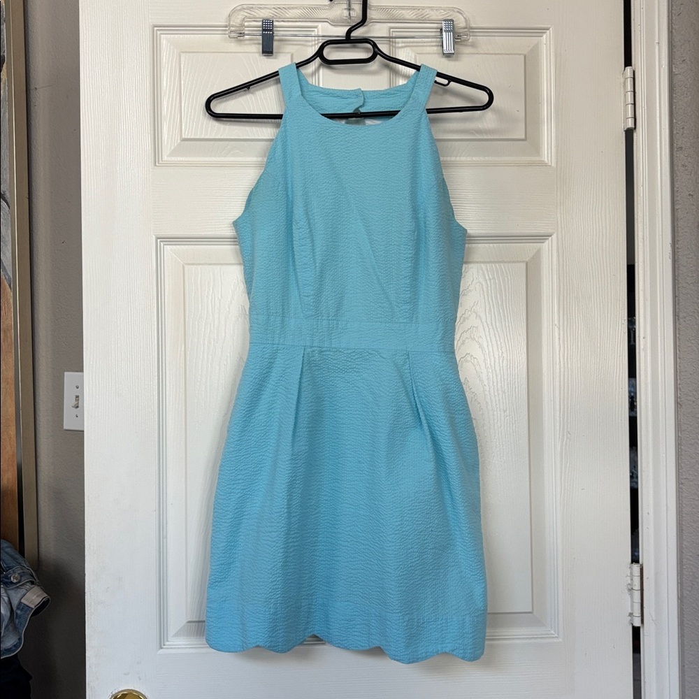 Lauren James Light Blue Halter Mini Dress